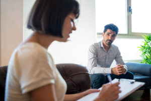 therapist and client talk in counseling in reston va