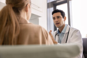 therapist and client talk about suicide awareness month and ways to care for mental health